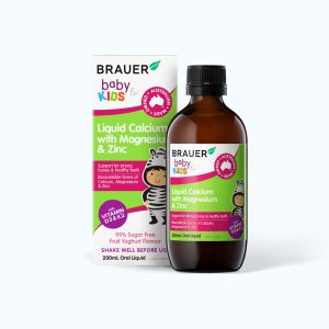 Siro BRAUER Kids Liquid Calcium with Magnesium & Zinc hỗ trợ xương & răng chắc khỏe (200ml)